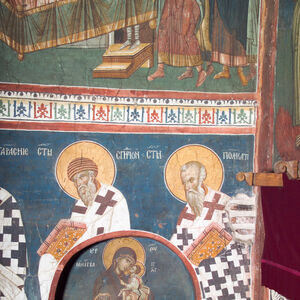 29,30 Officiating Church Fathers: St. Spyridon (left) and St. Polycarp (right)