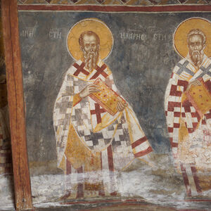 94a Portraits of bishops (from the right): St. Athanasius, St. John, St. Gregory, St. Hilarion, St. Anicius, unknown bishop