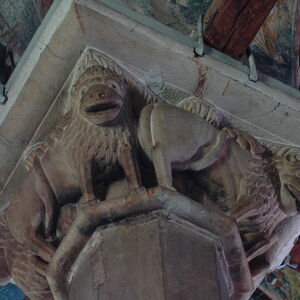 Lions at the narthex column capital 13