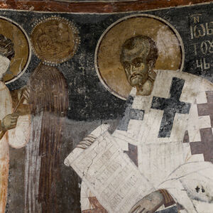 An angel-deacon and St. John Chrysostom