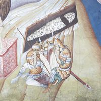 The Myrrhbearers at Christ's Tomb