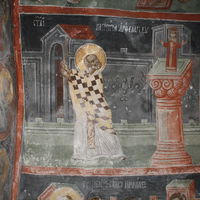 St. Nicholas destroys the temple of Artemis